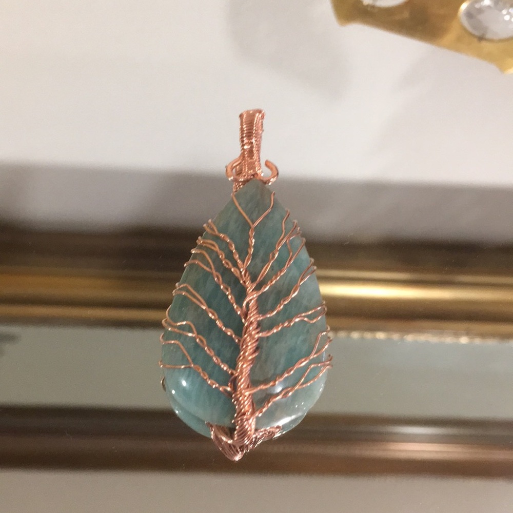 Amazonite necklace stone handmade